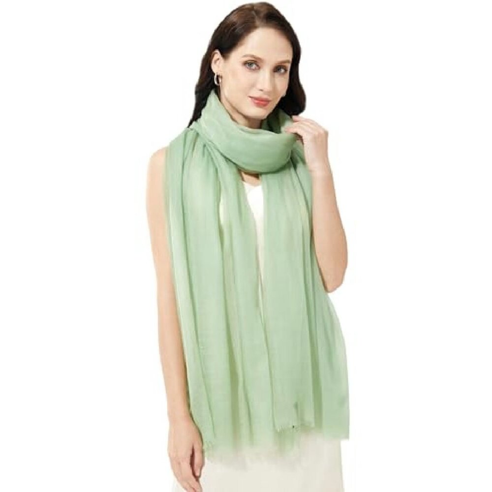 Buttery-Soft Cashmere Wrap Shawl 75"x35" Lightweight Travel Stole - Picture 2 of 7